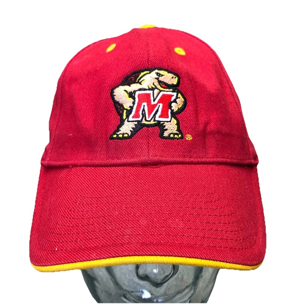 Maryland Terrapins Hat Cap Strap Back Red Yellow Plain Logo Adjustable Terps Dad